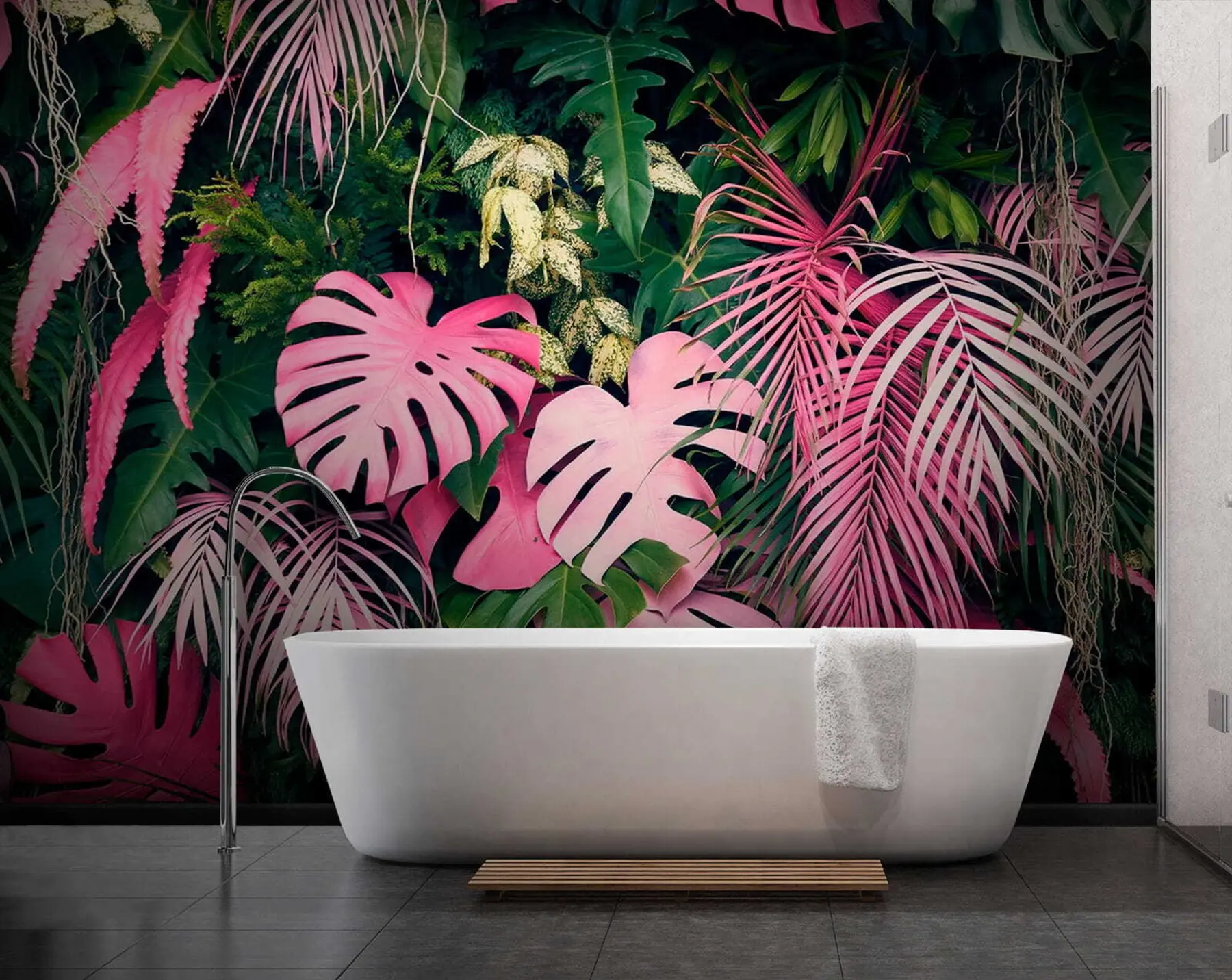 Fototapeedid Roheline ja roosa lehestik u79682