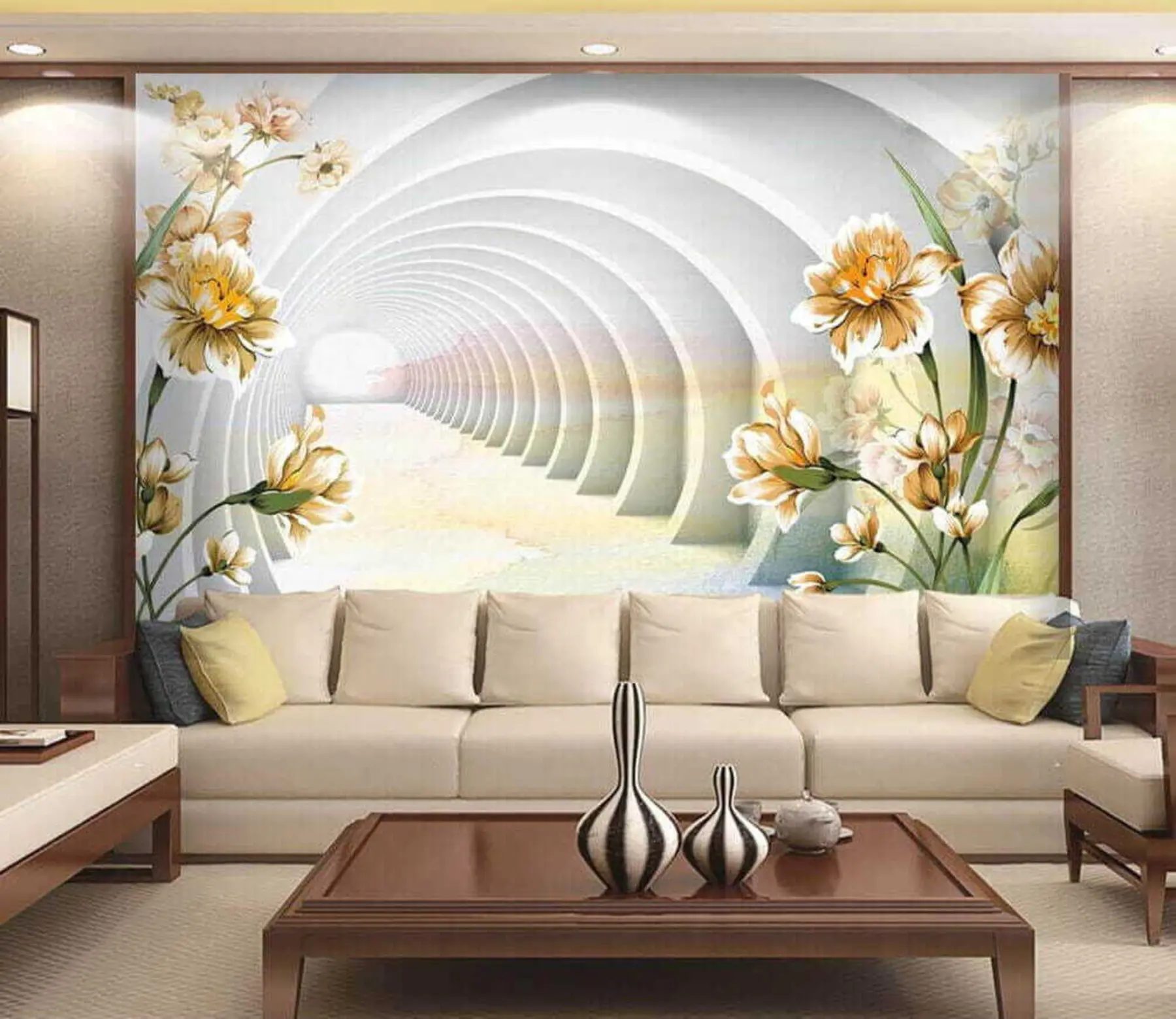 Fototapeedid 3D tunnel ja lilled u04401