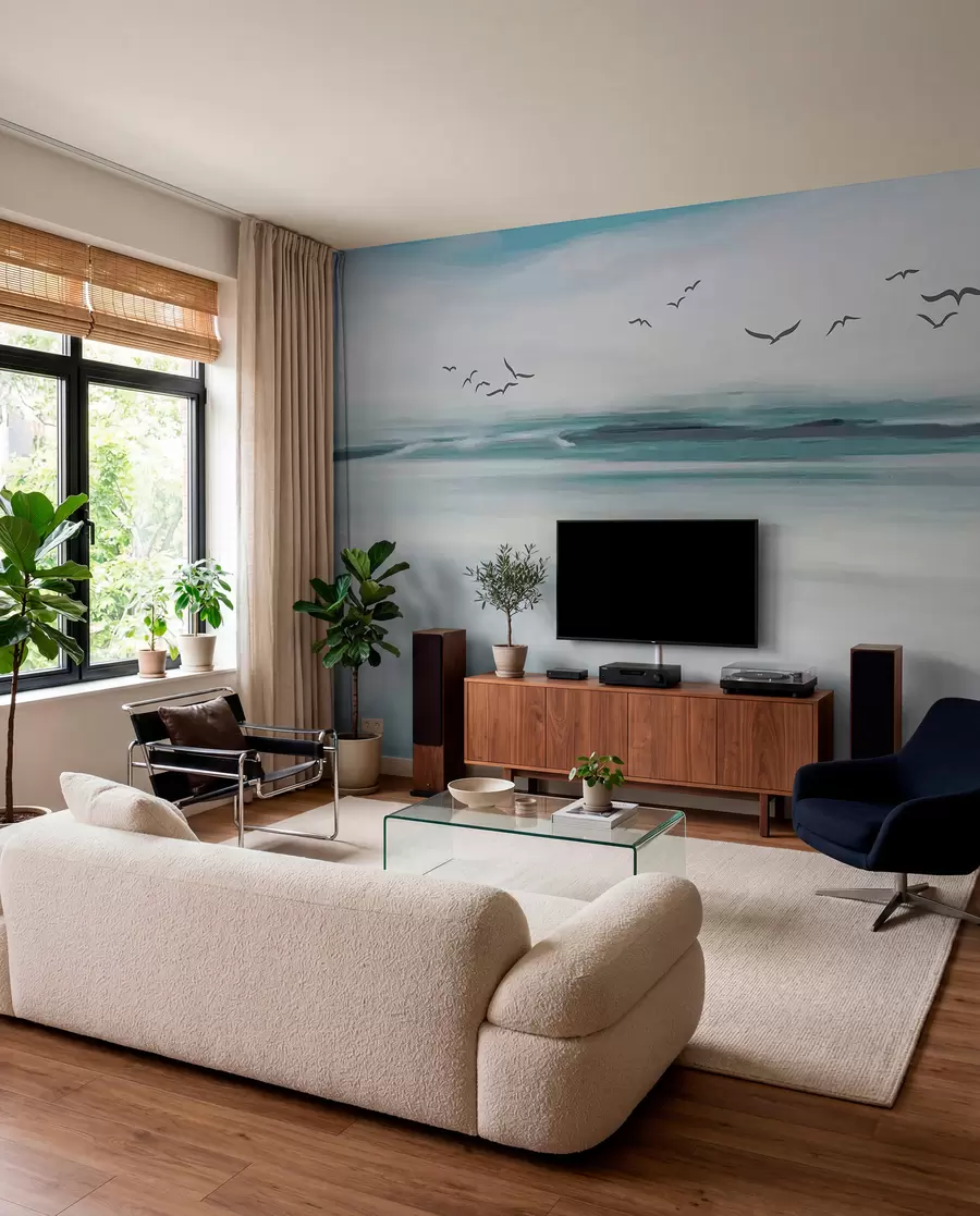 Fototapeedid Kajakad maalitud lainete kohal u05695