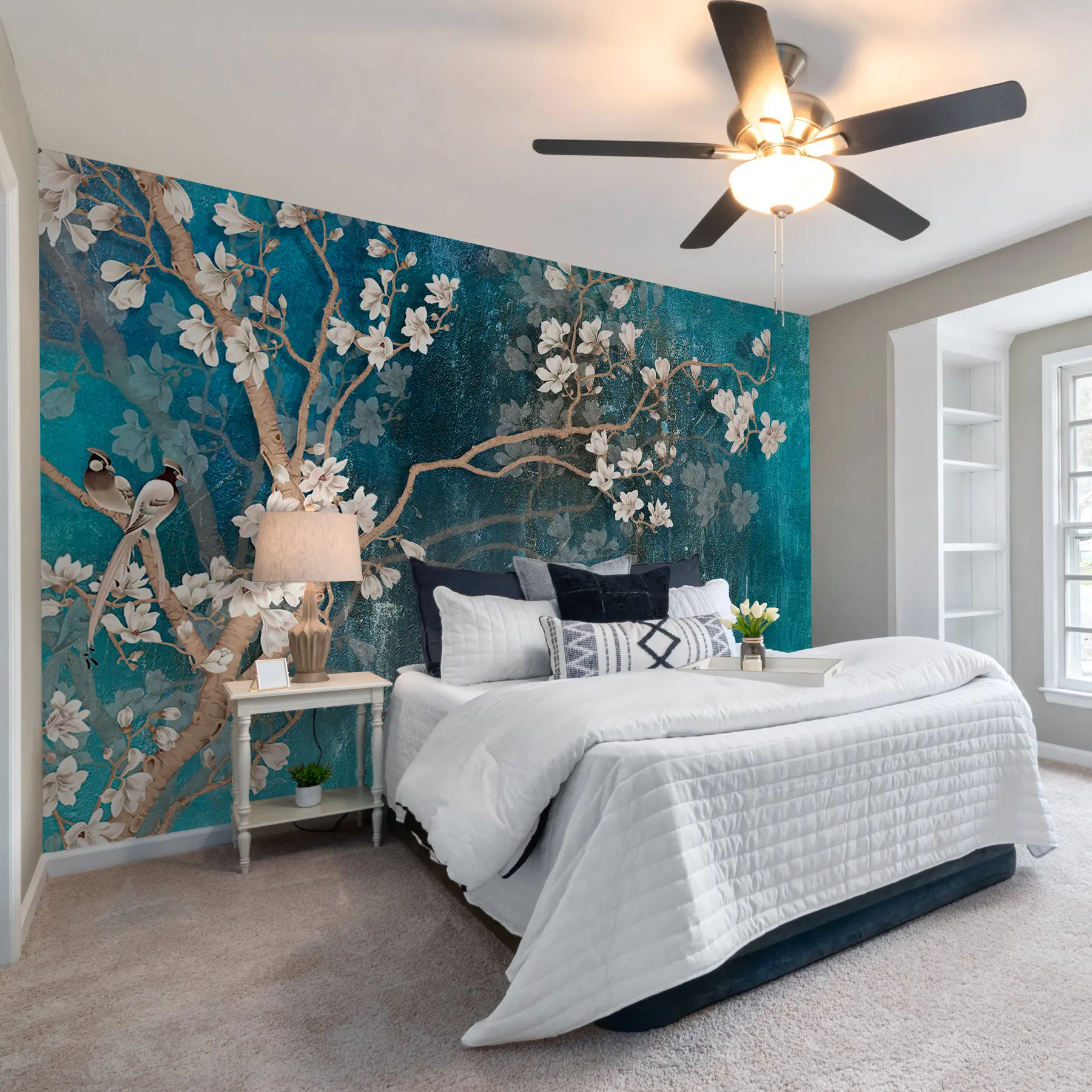 Fototapeedid Õitsevad oksad ja linnud u12150