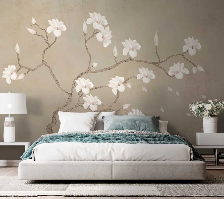 Fototapeedid Magnoolia õitsev puu u17493