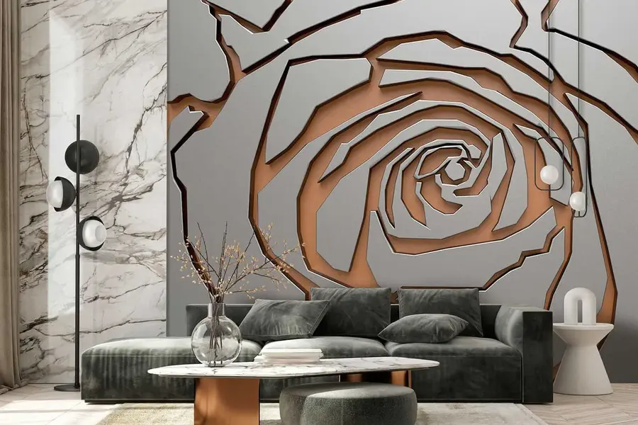 Fototapeedid Metalliline roos u25163