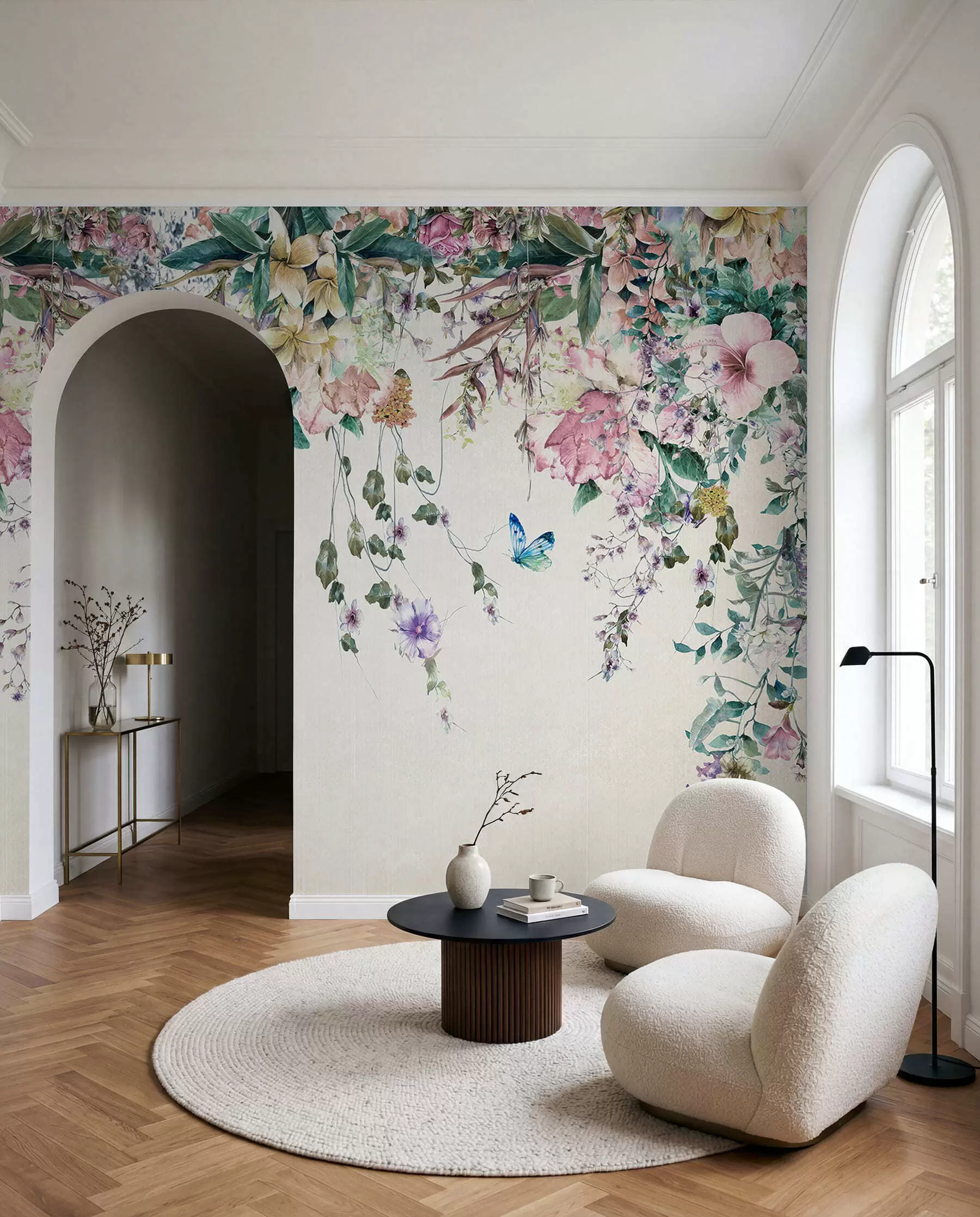 Fototapeedid Eksootilised lilled ja liblikad u30601
