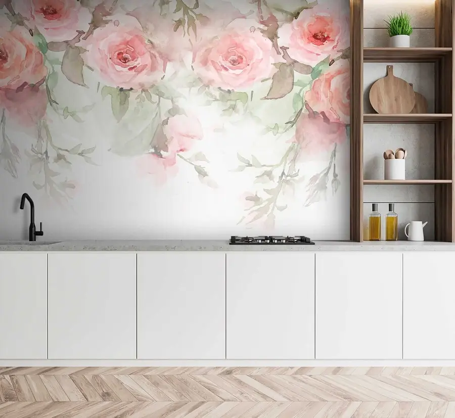 Fototapeedid Roosad akvarellroosid u34659