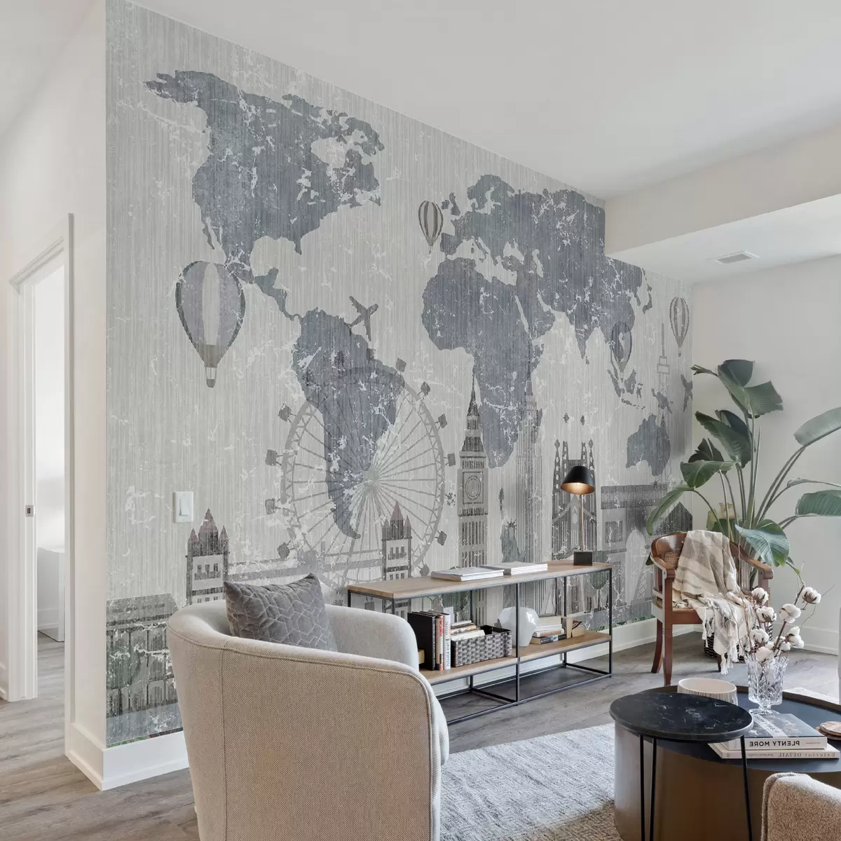 Fototapeedid Maailmakaart hallides toonides u53138