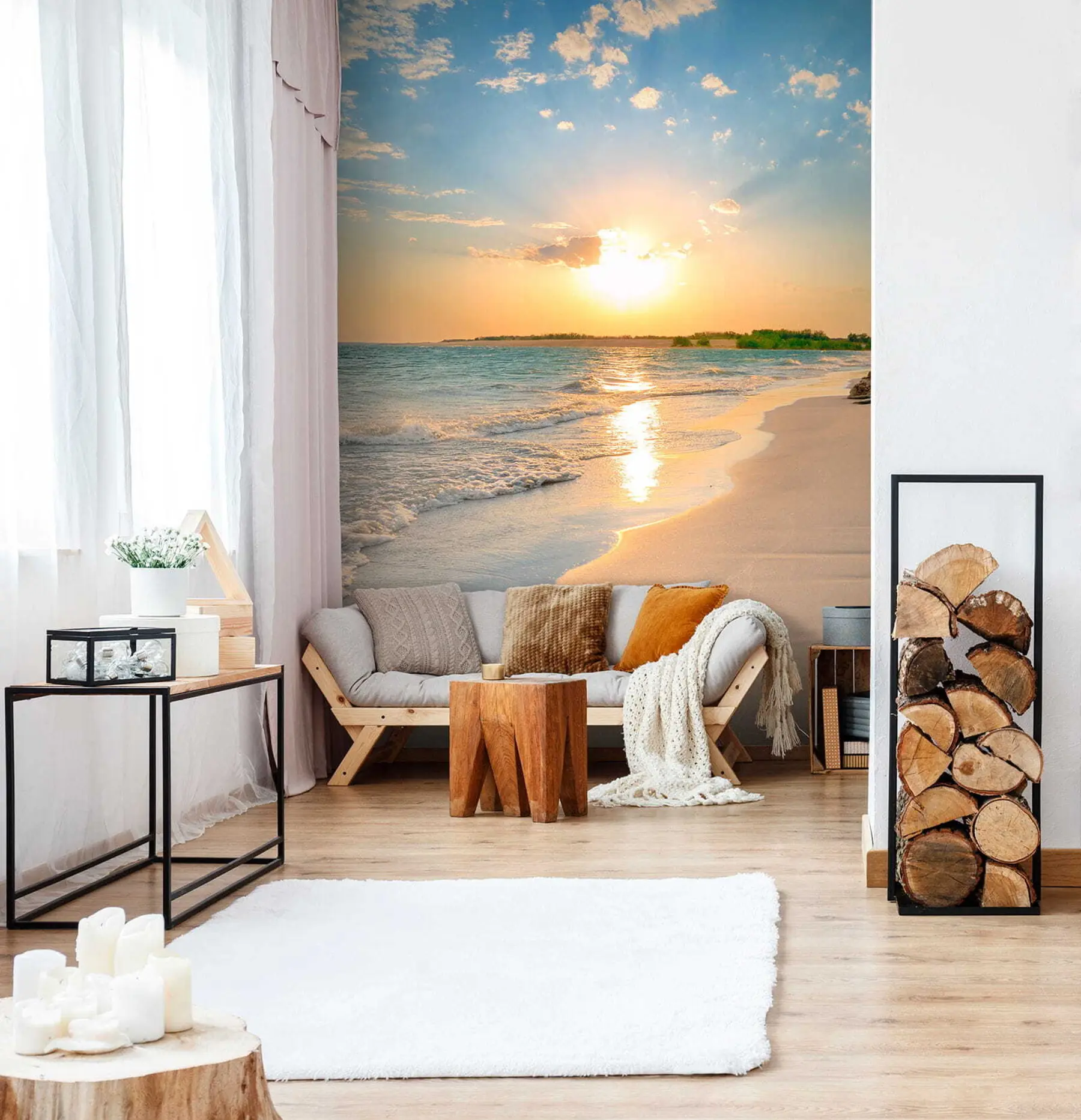 Fototapeedid Päikeseloojang mere rannikul u53408