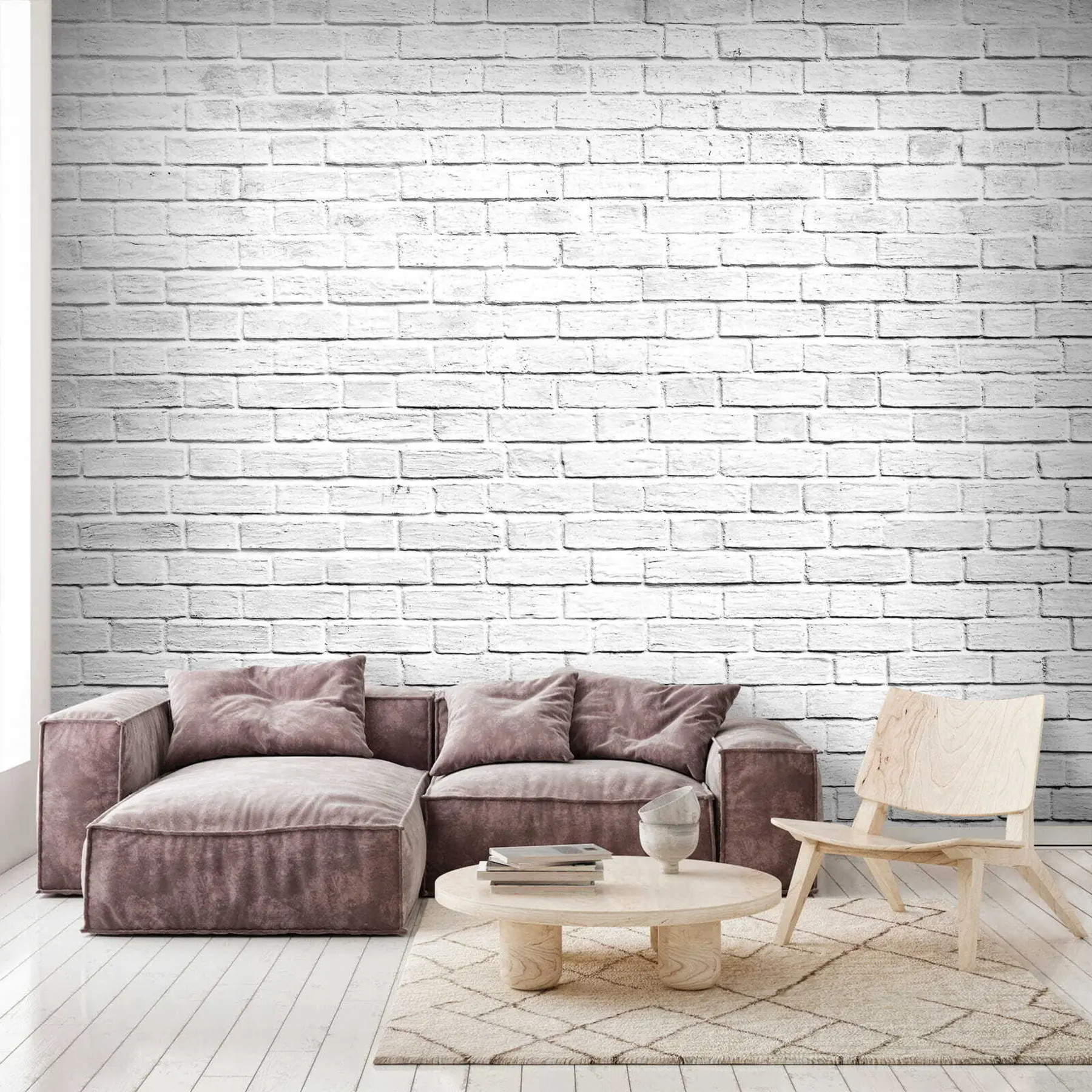 Fototapeedid Valge telliskivisein u54004