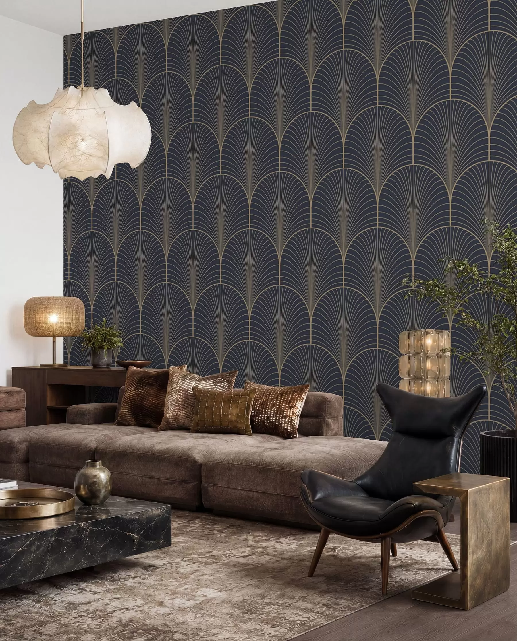 Fototapeedid Kuldsed art déco lehvikud u53246