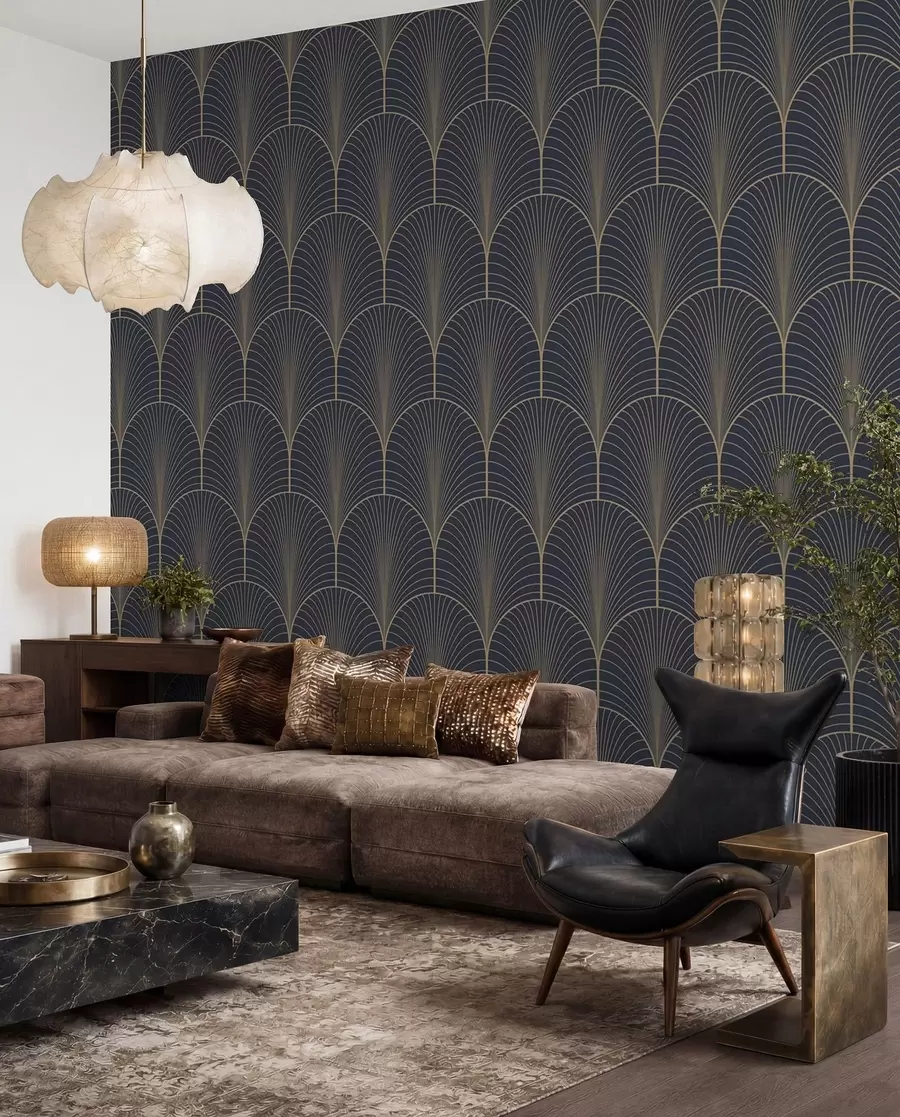 Fototapeedid Kuldsed art déco lehvikud u53246