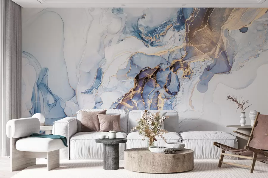 Fototapeedid Valge sinine marmor, vedelik u70767