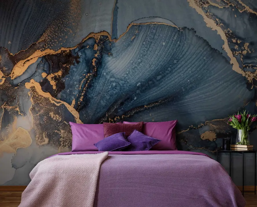 Fototapeedid Sinine abstraktne kunst, marmor, vedelik u70781