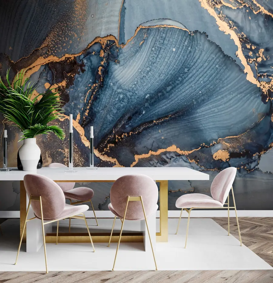 Fototapeedid Sinine abstraktne kunst, marmor, vedelik u70781