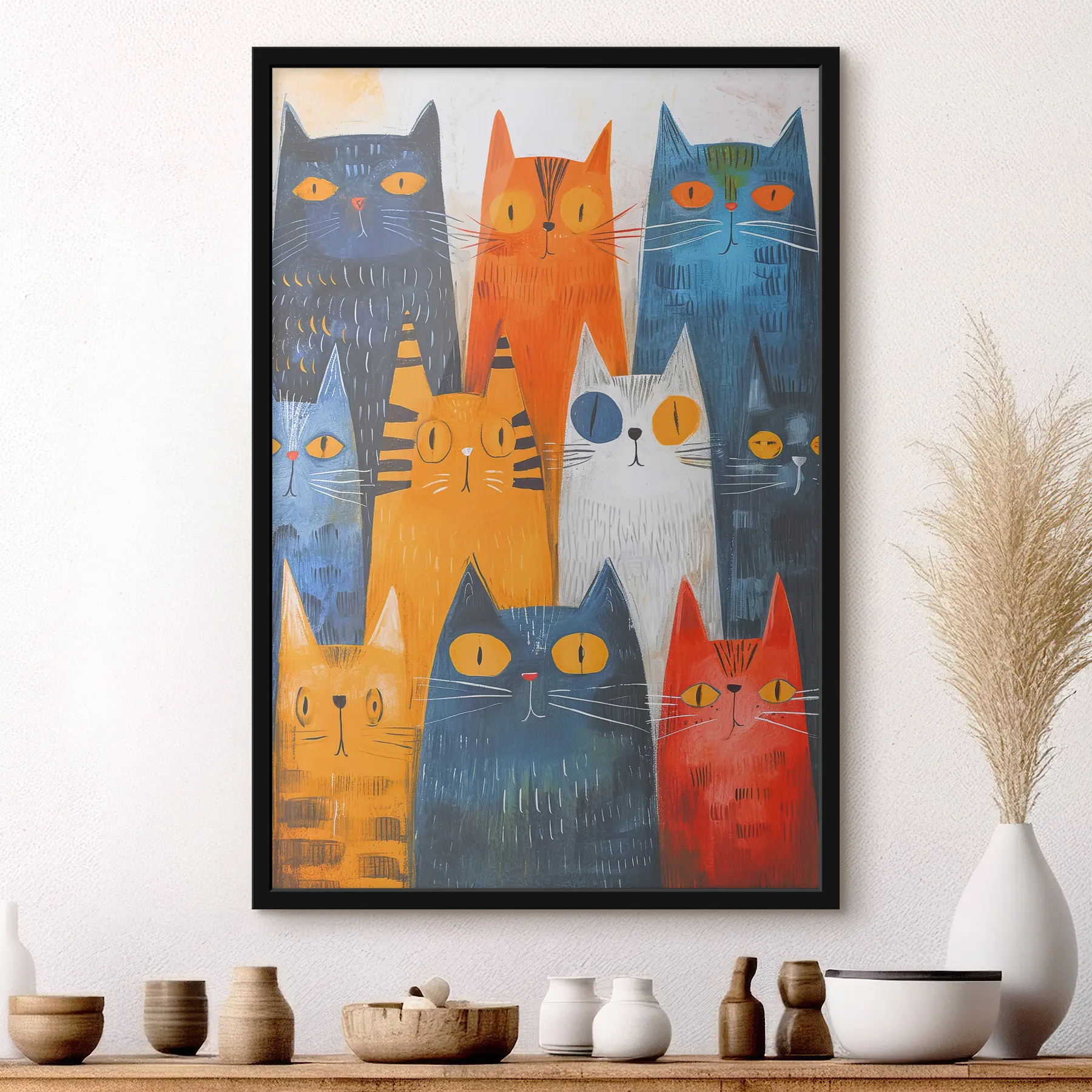 Pilt Värvikad kassid kogunevad rõõmsalt kokku f37559