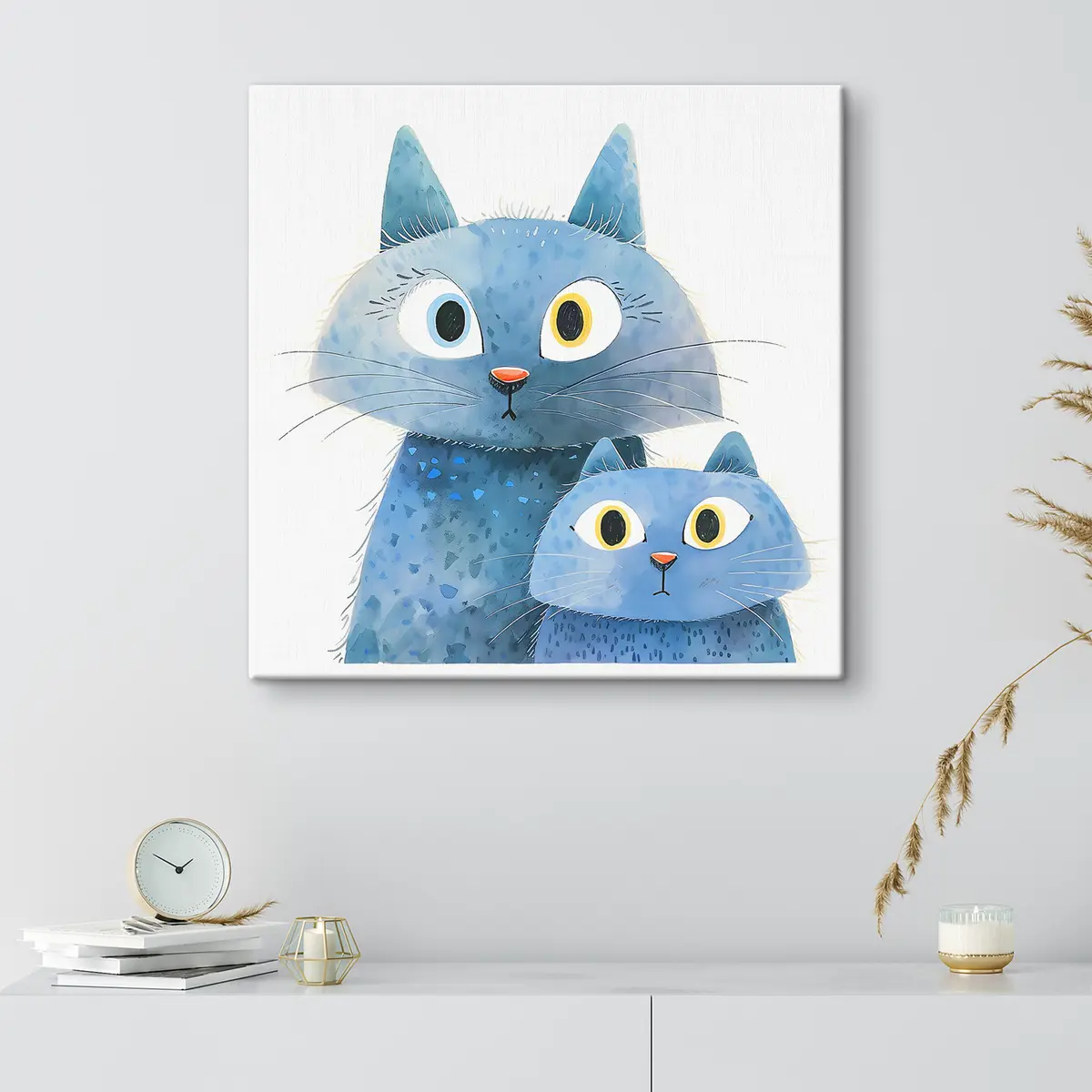 Pilt Kaks uudishimulikku sinist kassi koos s37562