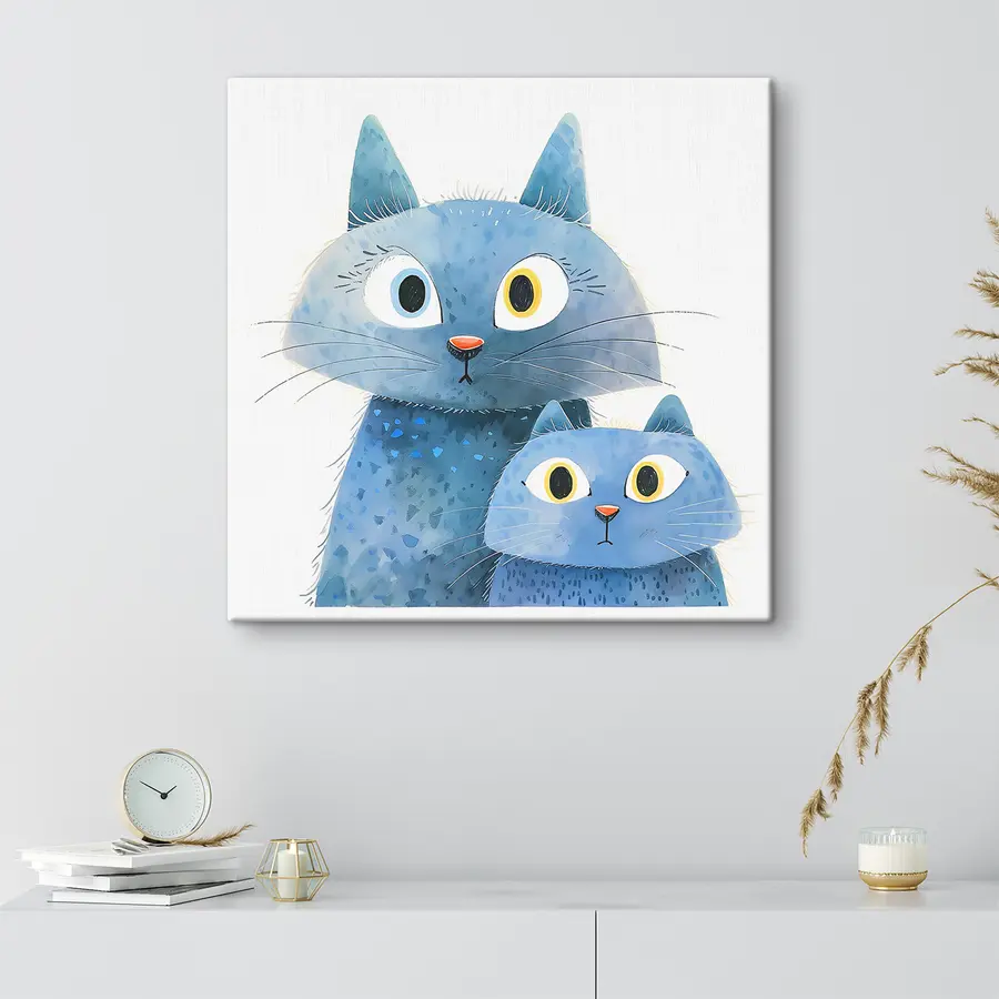 Pilt Kaks uudishimulikku sinist kassi koos s37562