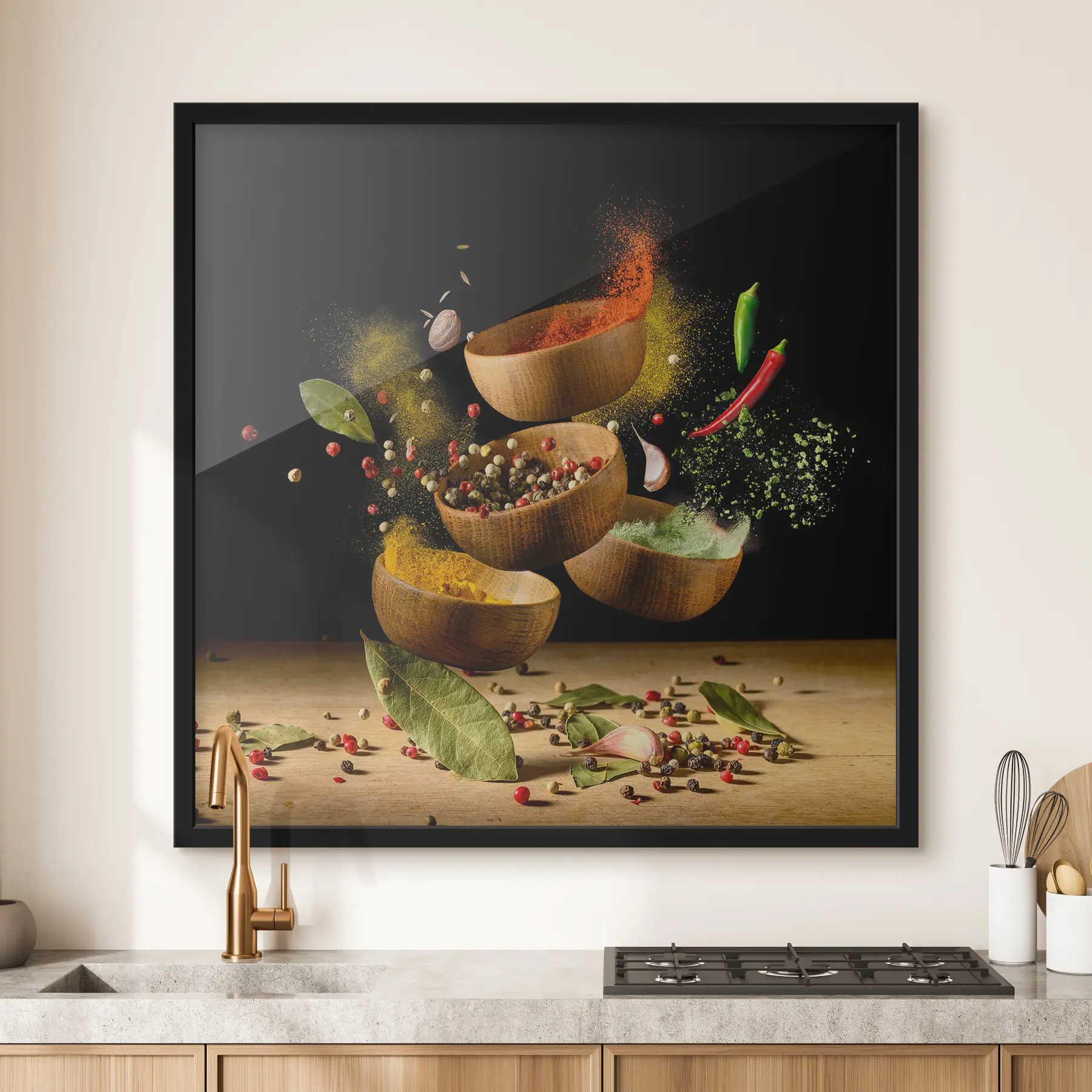 Fototapeedid Värvilised vürtsid õhus tantsivad f37045