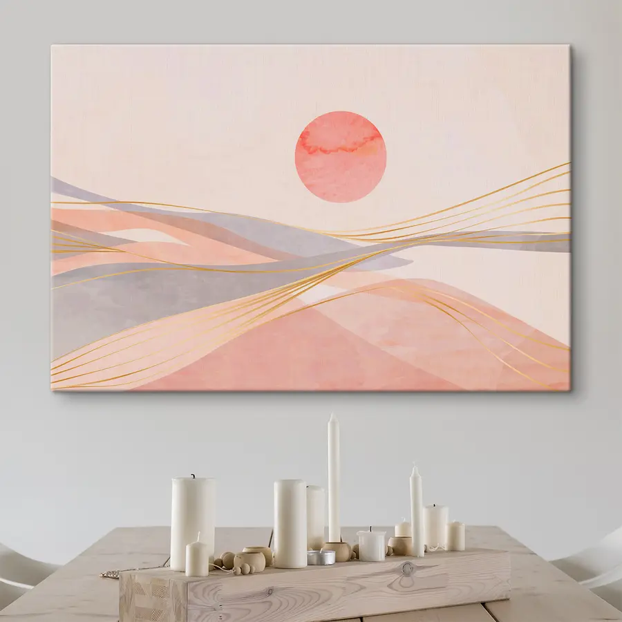 Pilt Rahuliku päikeseloojangu soojad värvid s37548