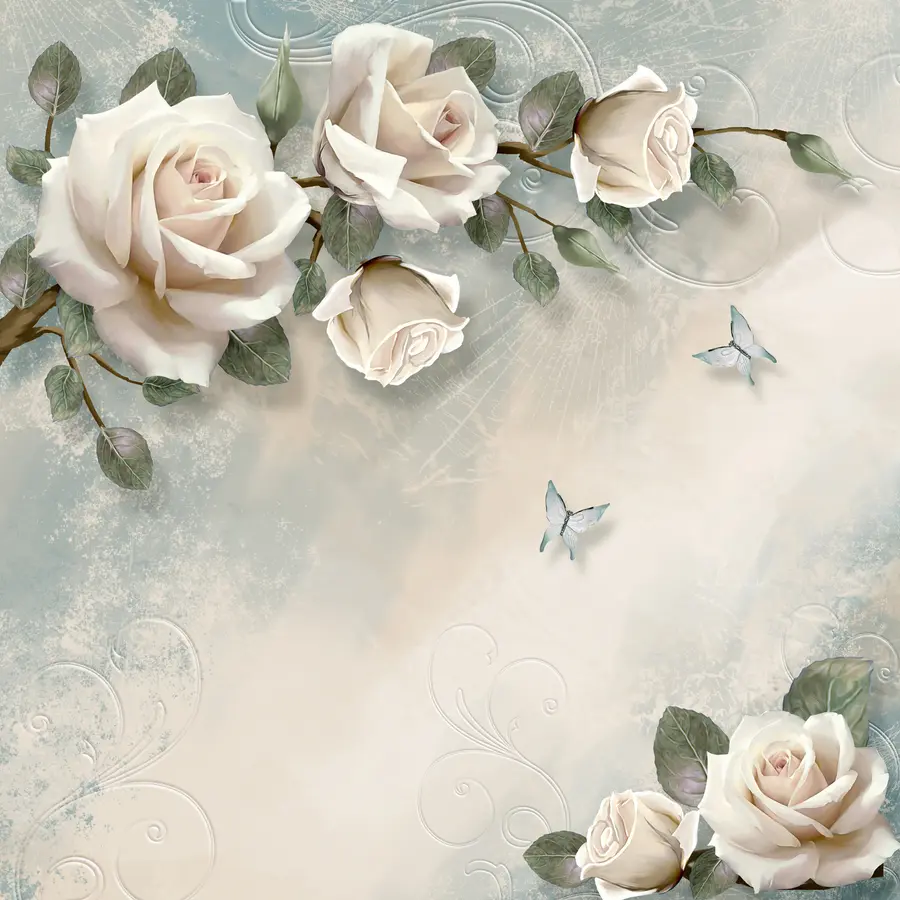 Fototapeedid Kreemjas roosi haru u31353d1