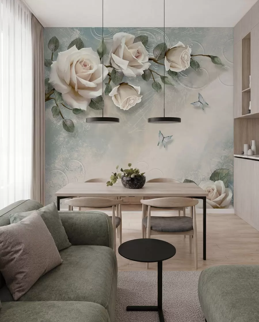 Fototapeedid Kreemjas roosi haru u31353d1