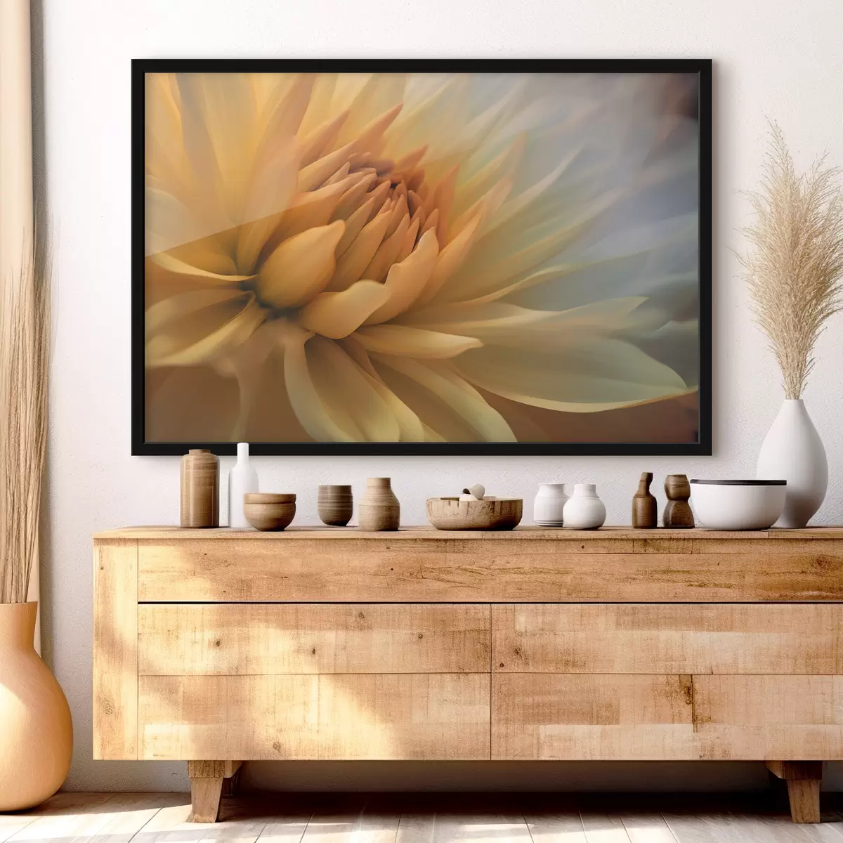 Plakat Pehmed kroonlehed kuldsetes toonides f37388