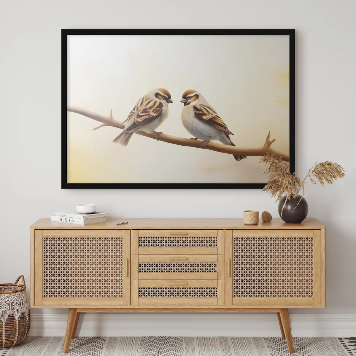 Plakat Kaks varblast koos oksal f37393