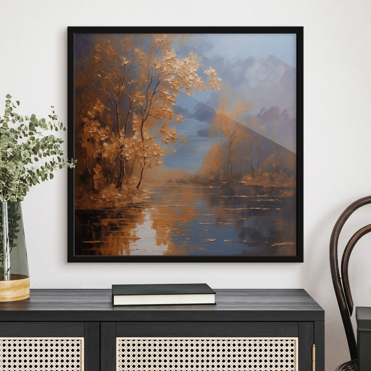 Plakat Järv sügiseses metsas f37804