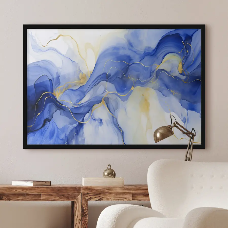 Fototapeedid  voolavad sinise ja valge lained f37505