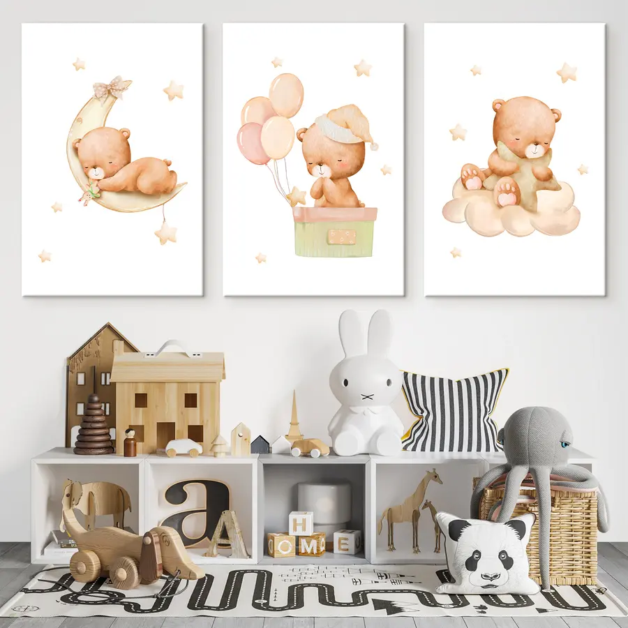 Fototapeedid Teddy karud naudivad oma unenäolisi hetki m00296