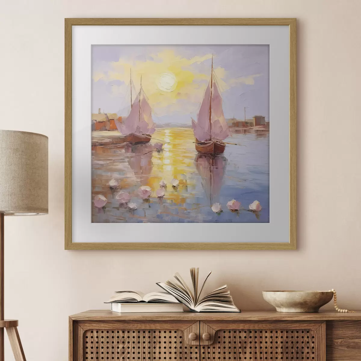 Plakat Purjetamine elavasse päikeseloojangusse f37881