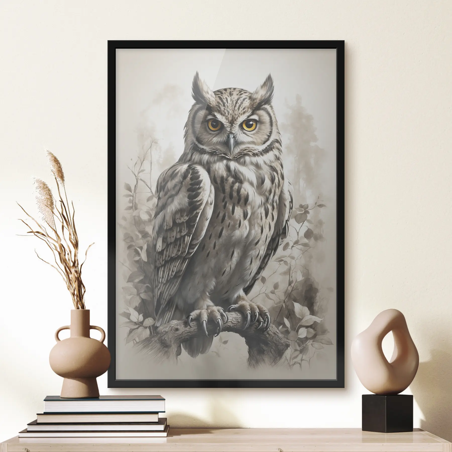 Pilt Öökull mustvalgel taustal f38118