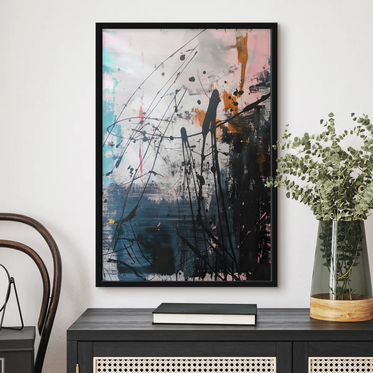 Plakat Abstraktsed värvipritsmed grunge stiilis f38165