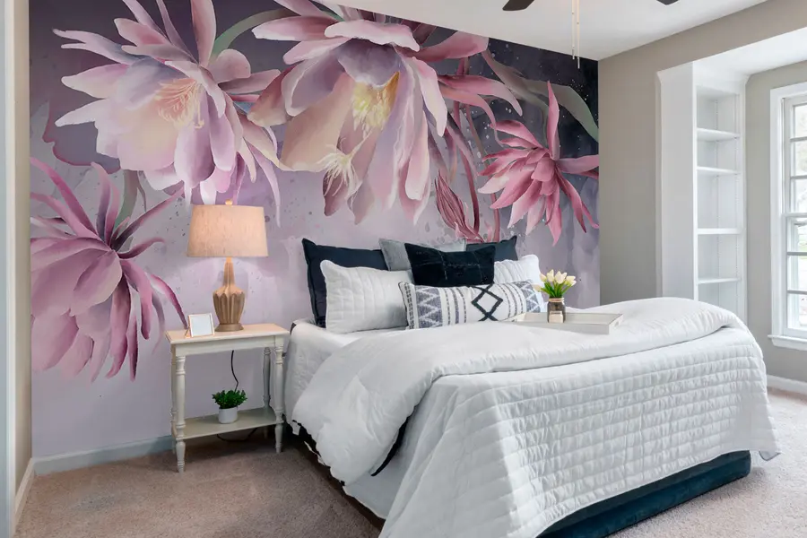 Fototapeedid Suured vesiroosiõied abstraktsel akvarelli taustal w00387