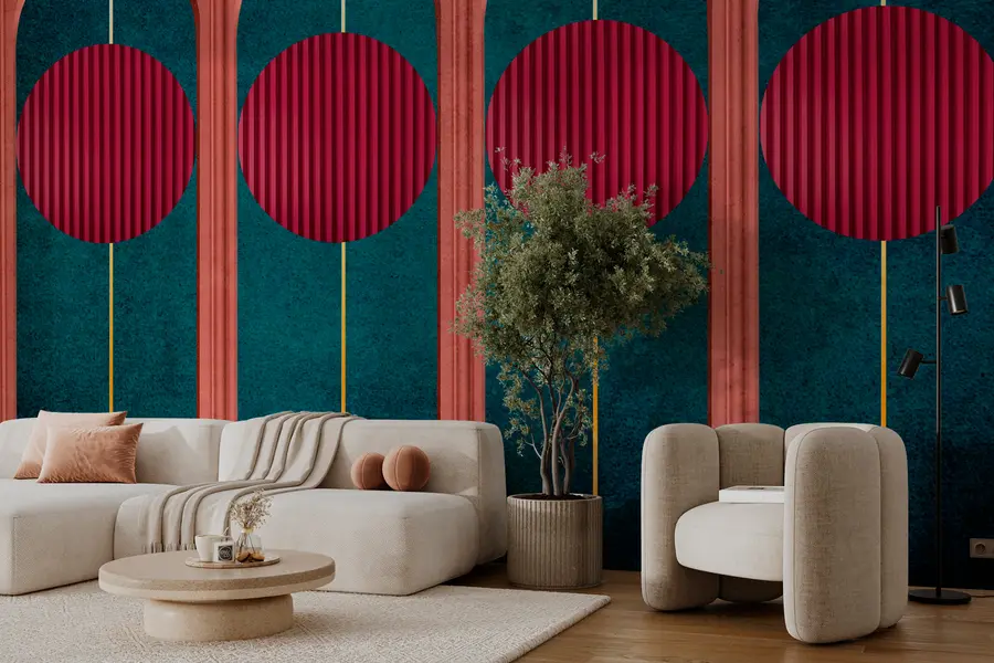 Fototapeedid Dekoorkaar modernses stiilis minimalism, tekstureeritud elemendid w00388