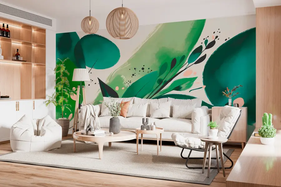 Fototapeedid Abstraktsed lillemotiivid ja lehed, minimalism w00394