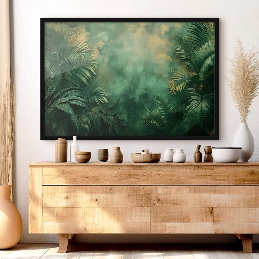 Fototapeedid Grunge stiilis troopilised põõsad f38086