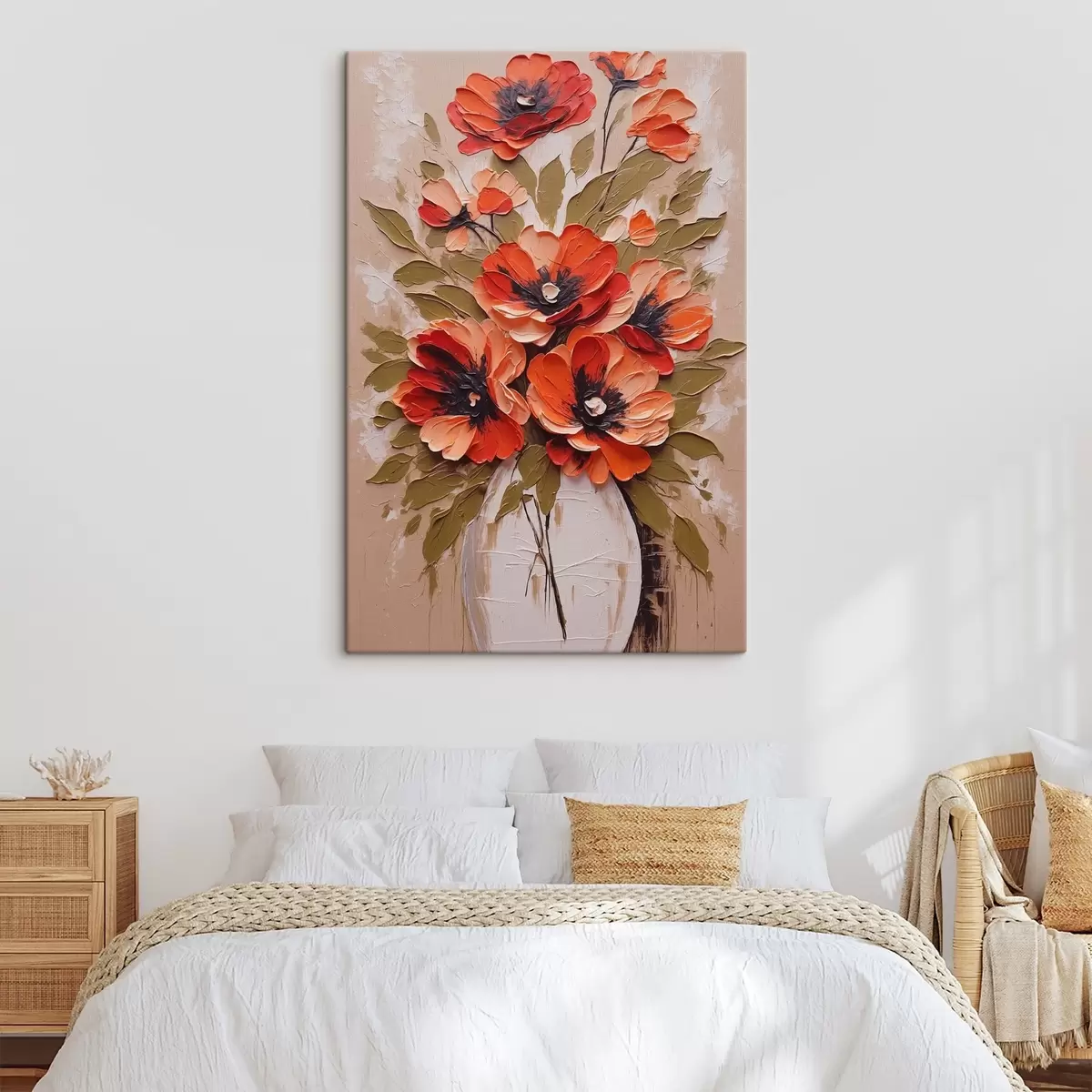 Pilt Lilled valges vaasis roosal taustal s38176