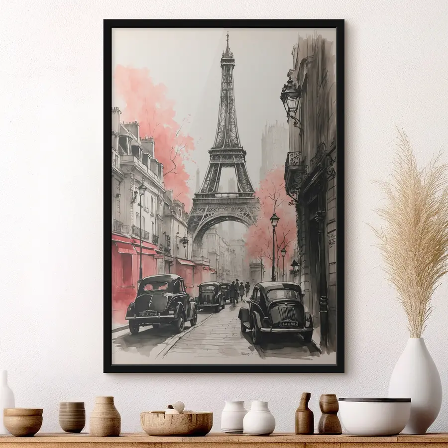 Fototapeedid Eelmise sajandi Pariis must-valgetes värvides f38178