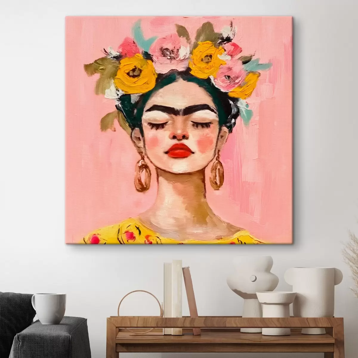 Pilt Frida Kahlo trükitud tekstuur s38292