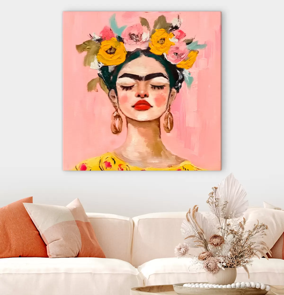 Pilt Frida Kahlo trükitud tekstuur s38292