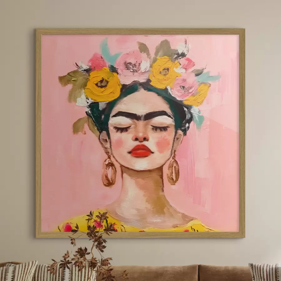 Fototapeedid Tekstuur koos Frida Kahlo trükiga f38292
