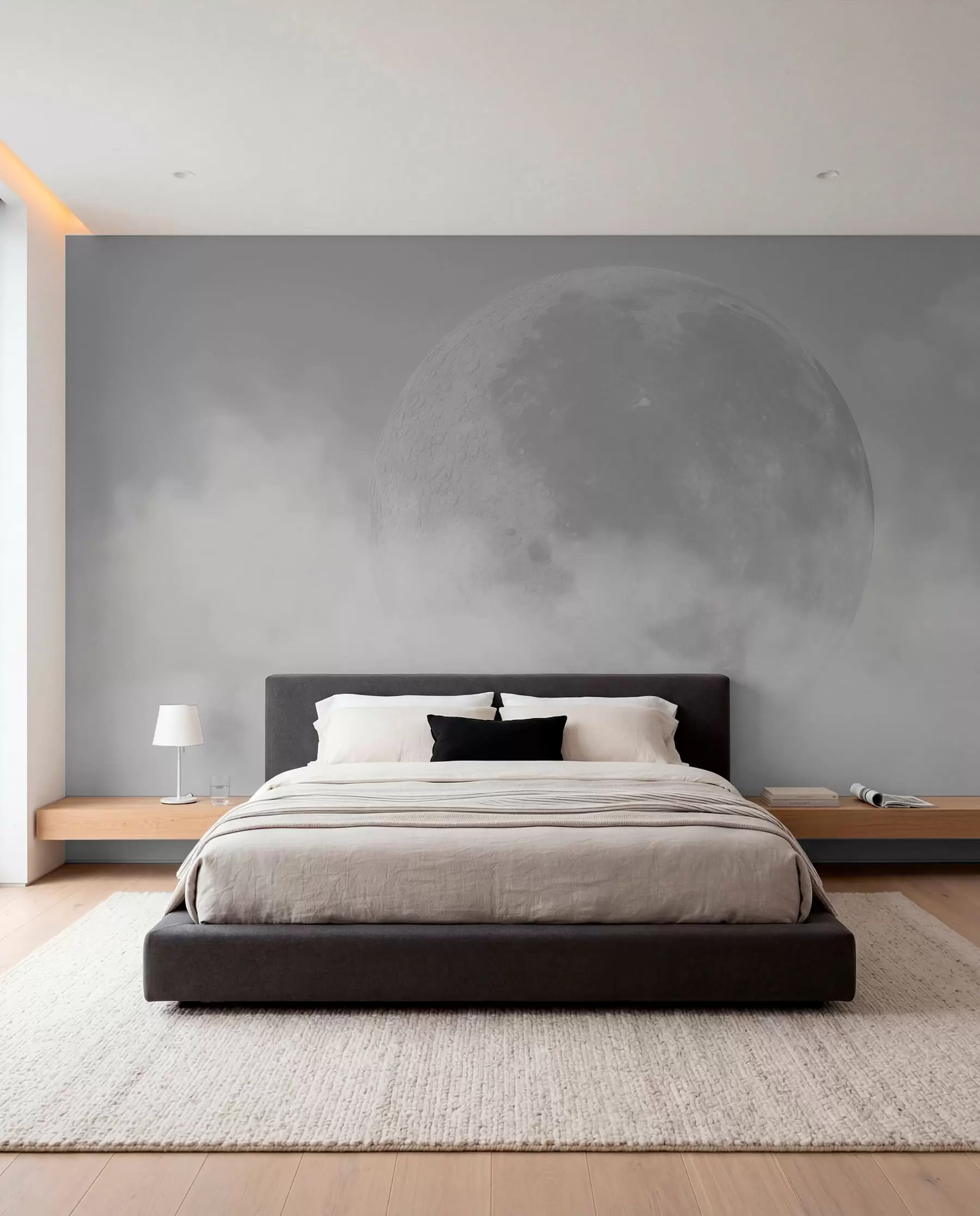 Fototapeedid Suur kuu halli värvi loft stiilis pilvede vahel w00548v1