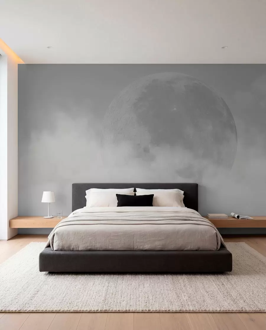 Fototapeedid Suur kuu halli värvi loft stiilis pilvede vahel w00548v1