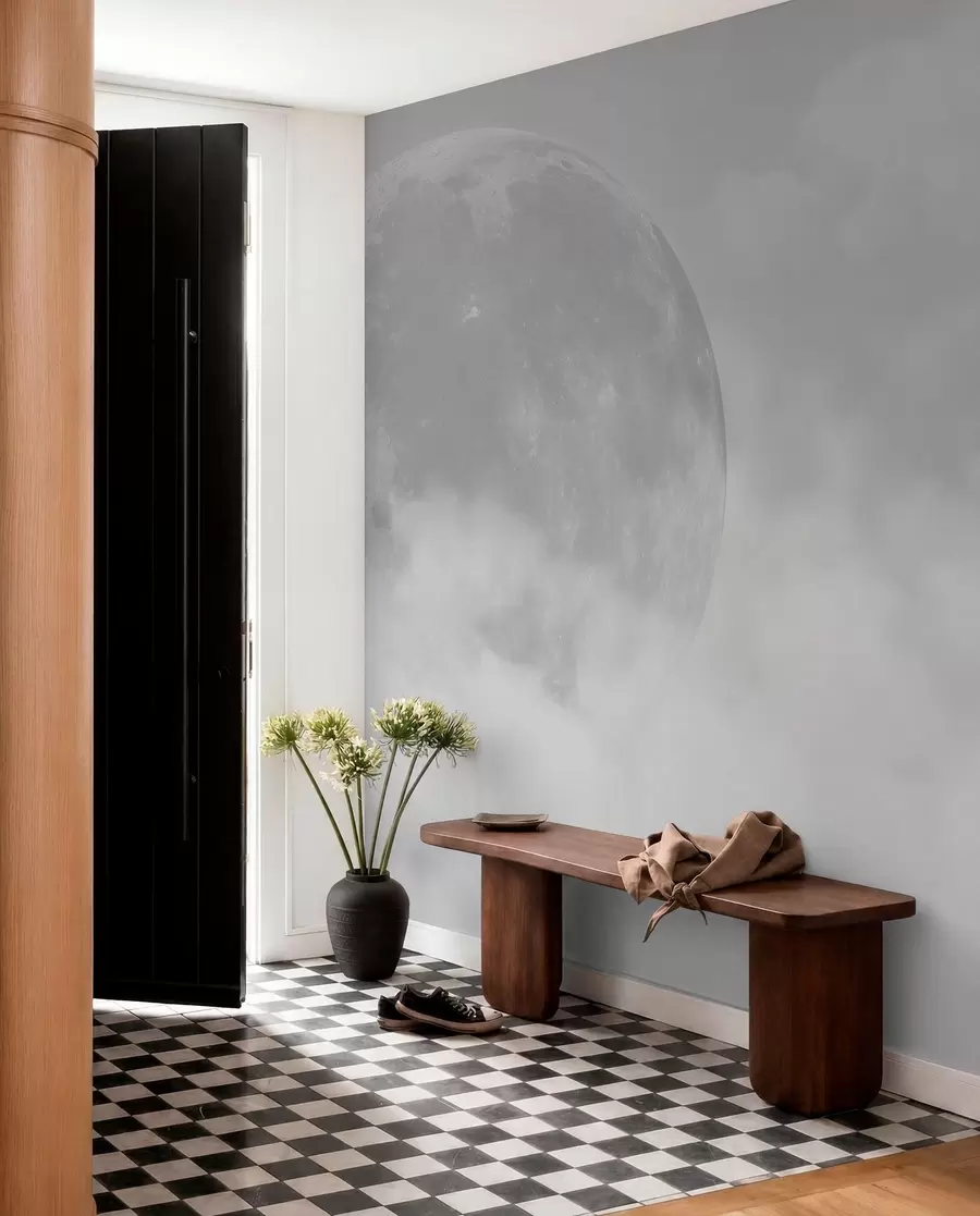 Fototapeedid Suur kuu halli värvi loft stiilis pilvede vahel w00548v1