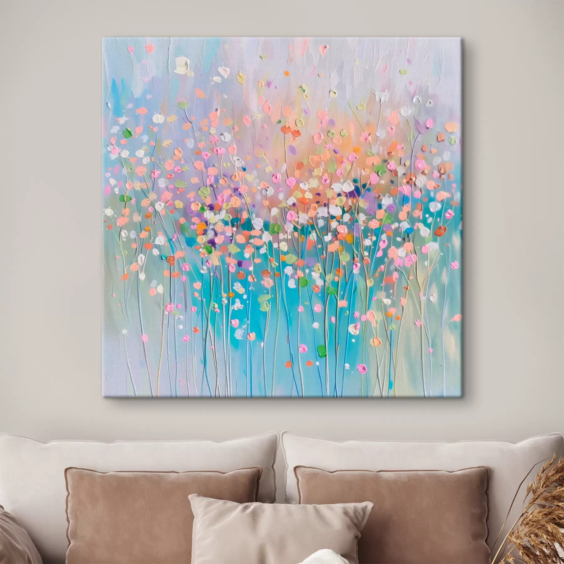 Pilt Värviline kuivlillede trükitud tekstuur s38426