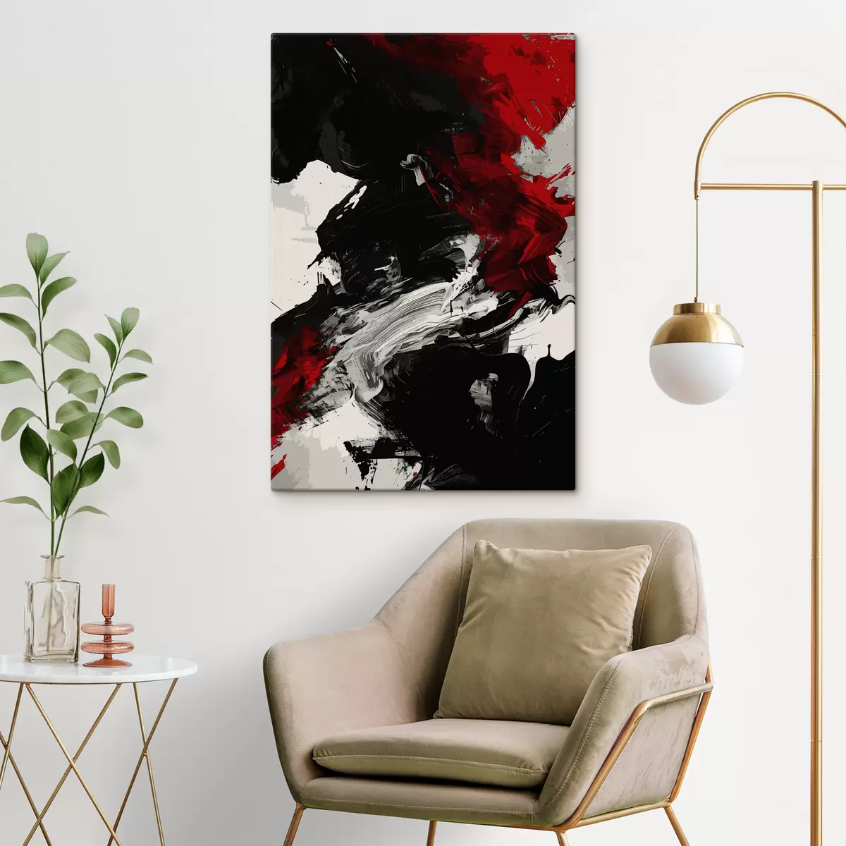 Pilt Must ja punane abstraktsioon s38550