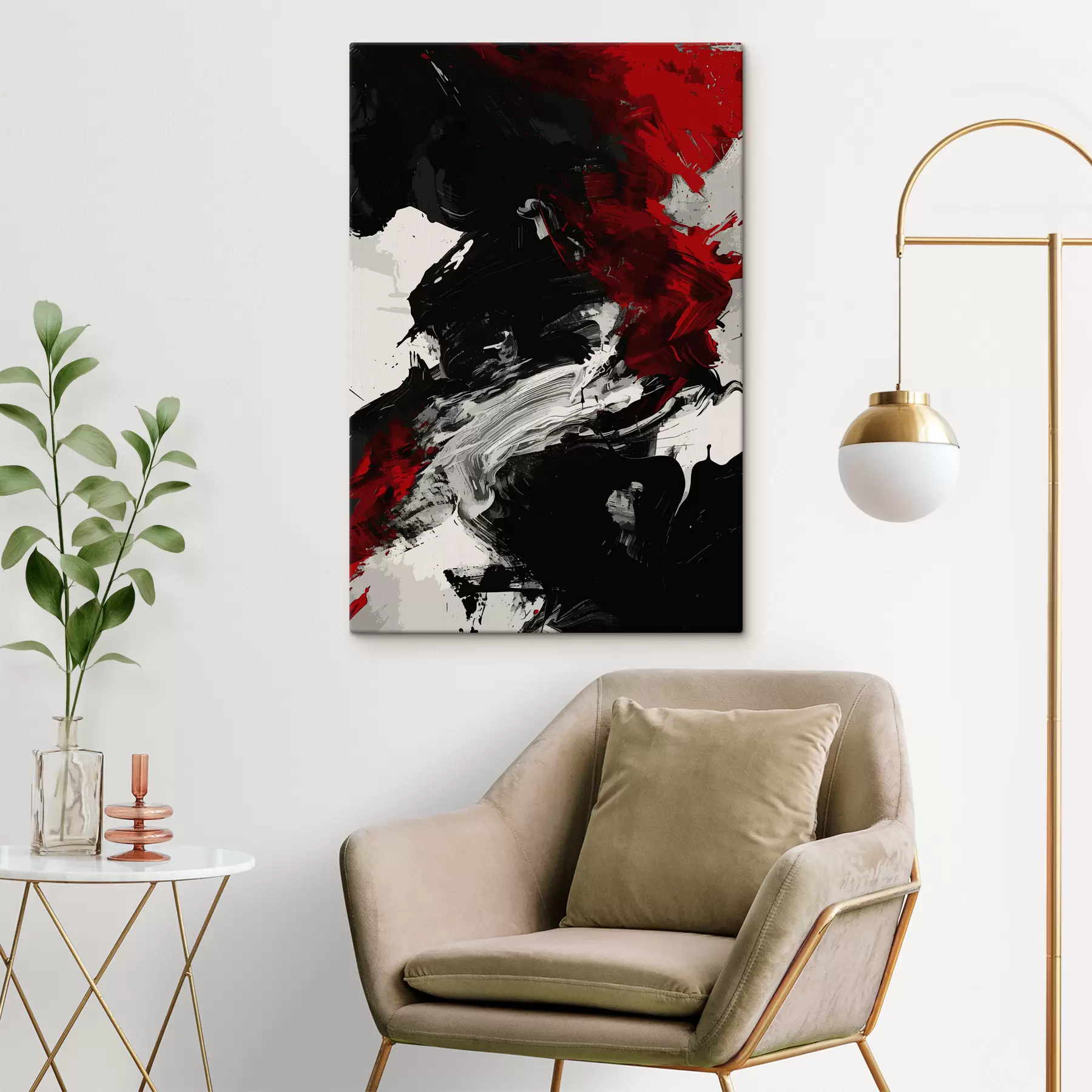 Fototapeedid Must ja punane abstraktsioon s38550