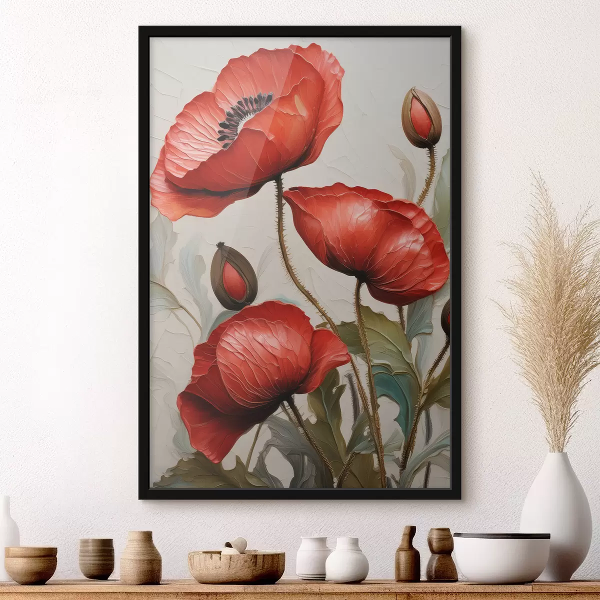 Plakat Ilusad punased moonid õlivärvidega f38734