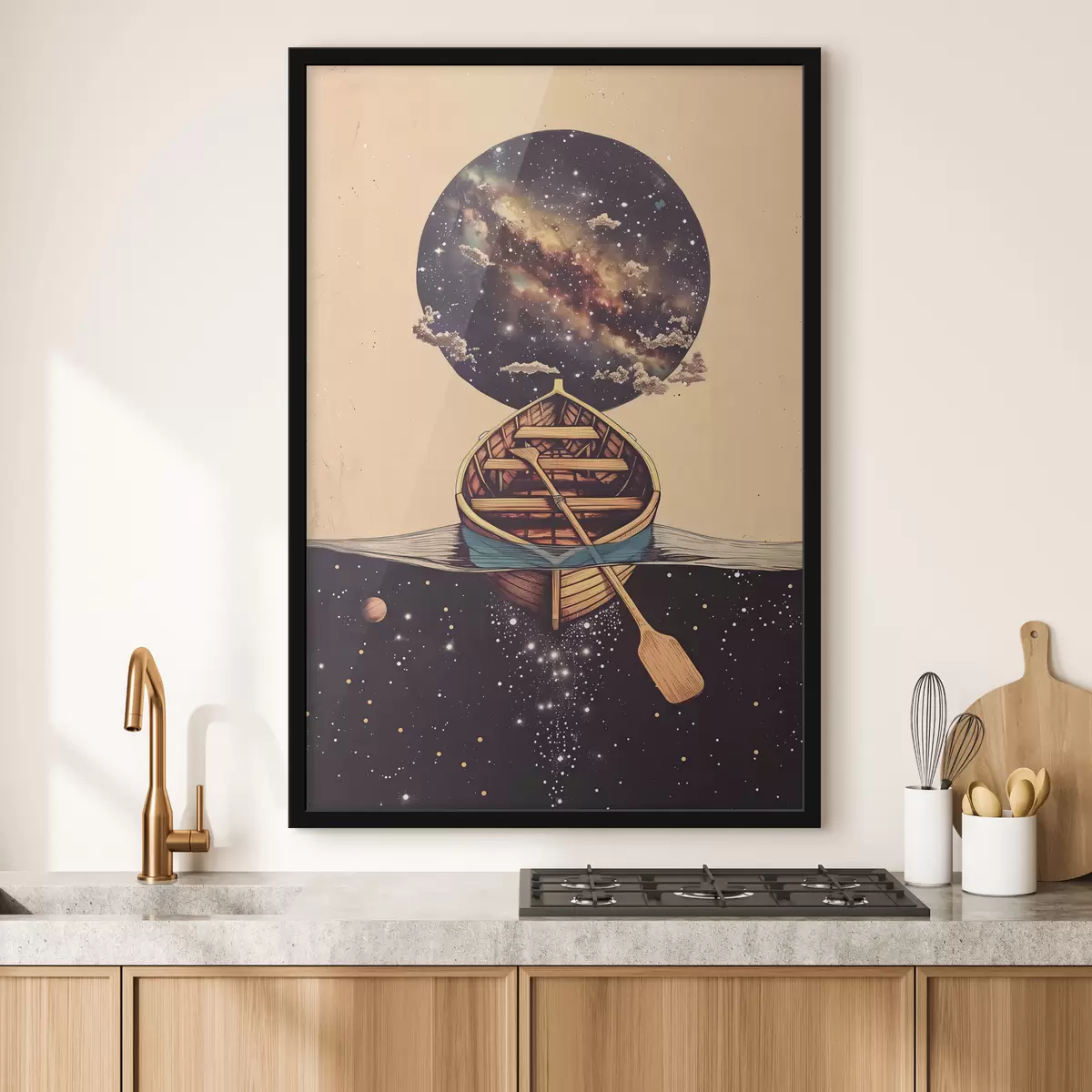 Plakat Kosmose stiilis paat f38635