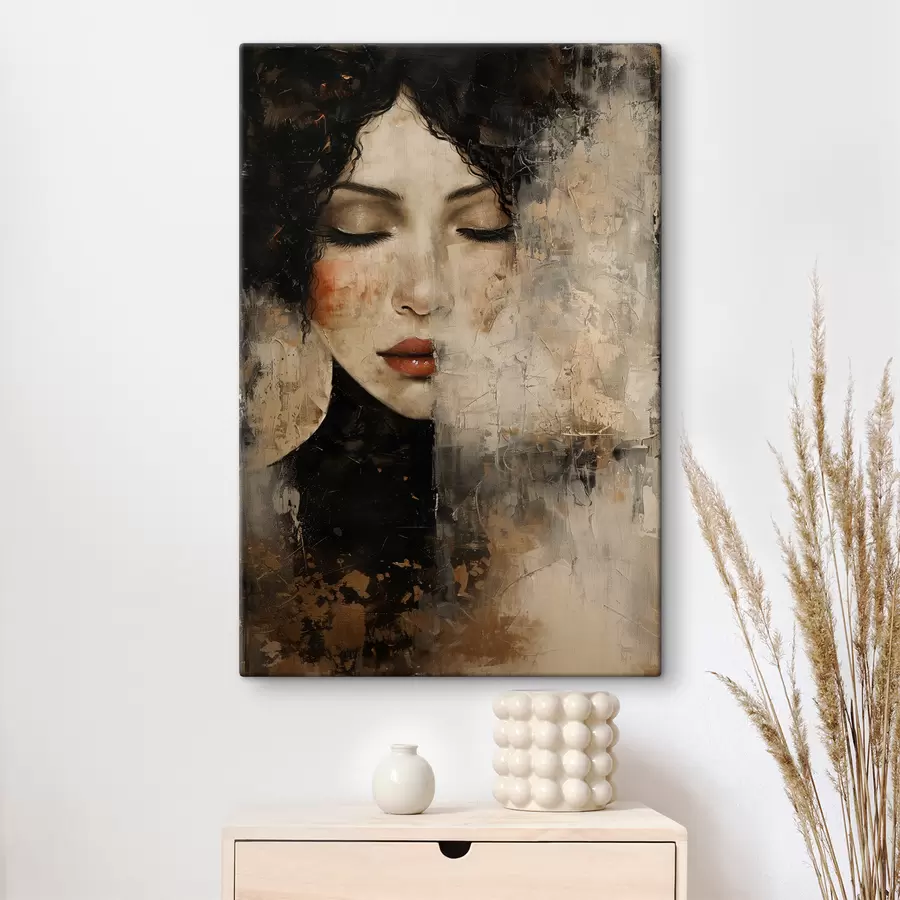 Fototapeedid Tumedate juustega tüdruk s38789