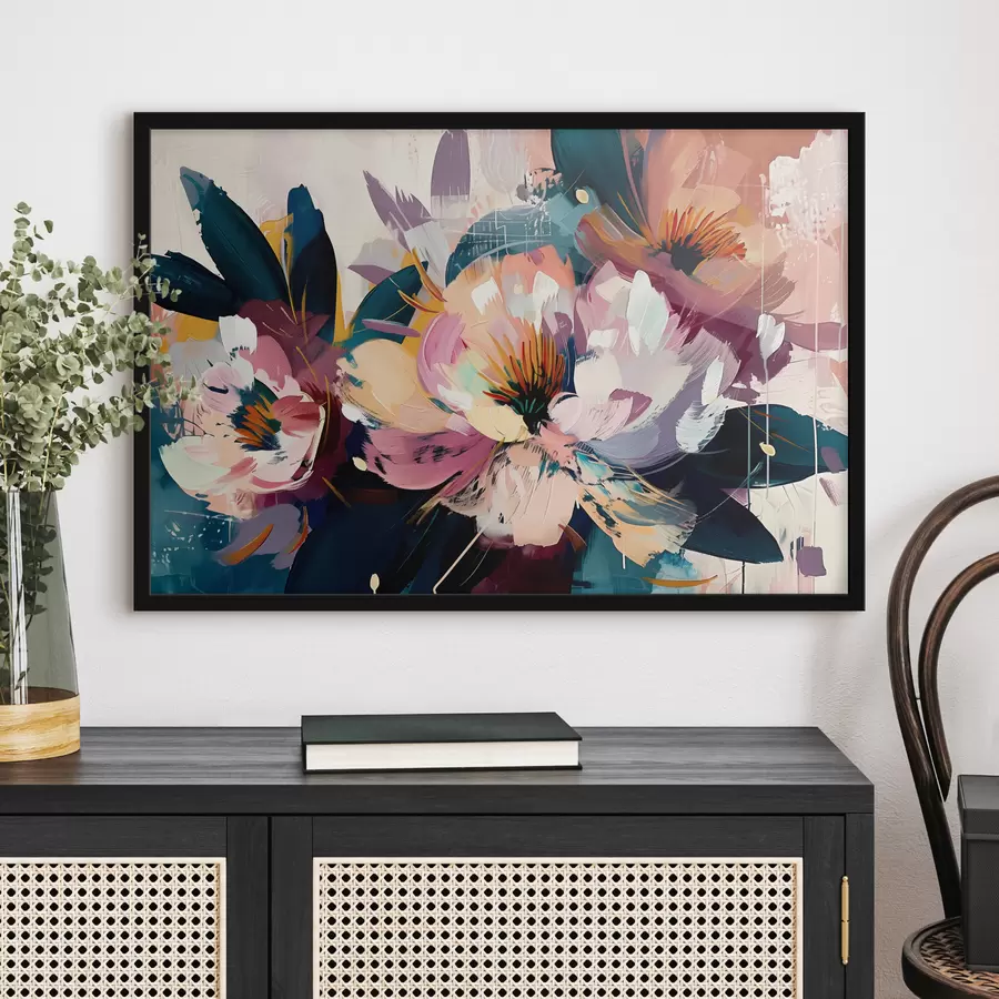 Fototapeedid Õliga maalitud suured lilled f38799